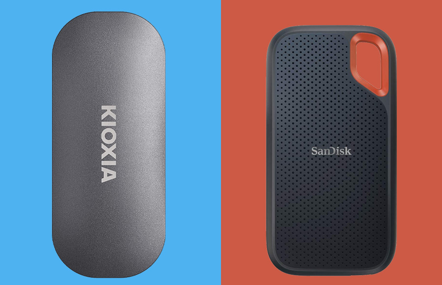 kioxiaとSanDiskの外付けSSDを比較したオリジナル図画像